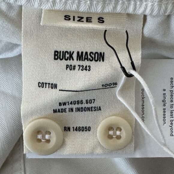 NWT BUCK MASON Women's Herringbone Twill Utility Pull On Pants Size S Natural - Picture 14 of 16